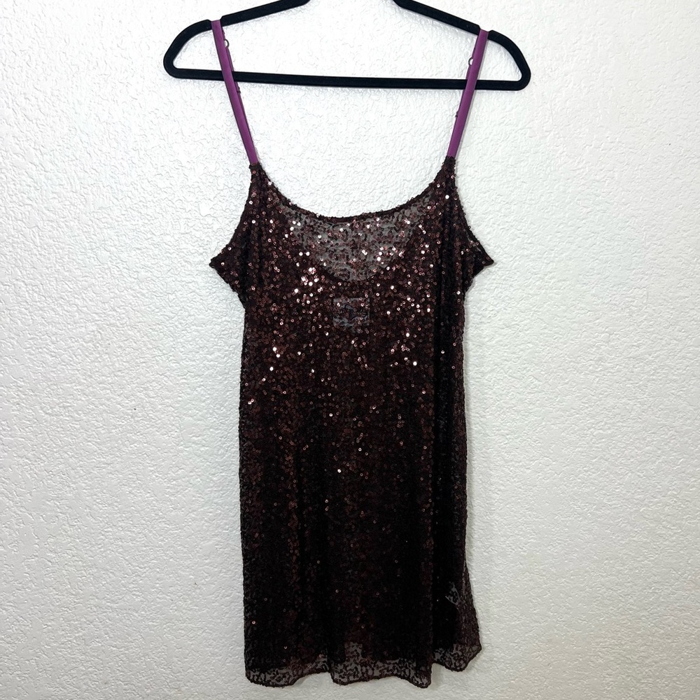 Intimately Free People Sequin Slip Dress Brown Sheer Size L